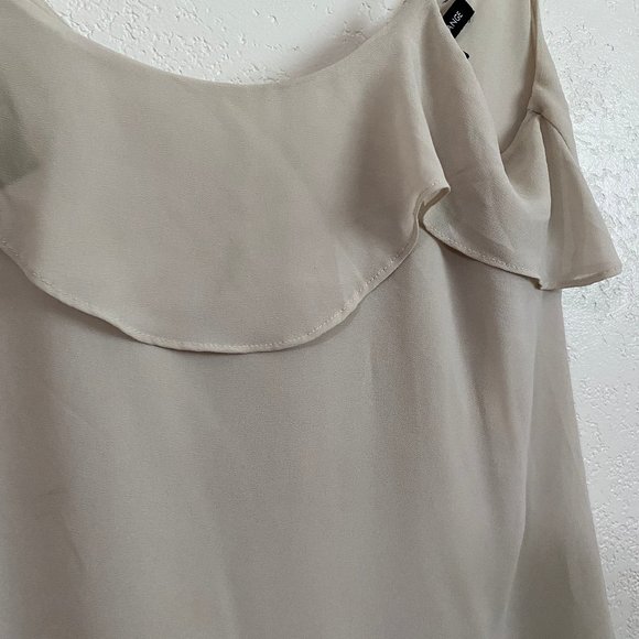Foreign Exchange Beige flowy shirt sz L - Picture 4 of 7